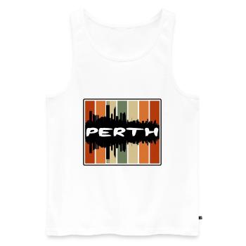 Perth Australien Skyline Silhouette Reise Souvenir - Männer Premium Bio Tank Top - Weiß - Vorne - AI Model Male 178 light (178cm)