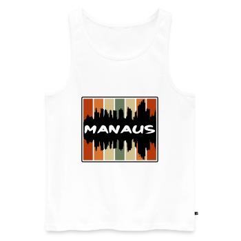 Manaus Brasilien Skyline Silhouette Reise Souvenir - Männer Premium Bio Tank Top - Weiß - Vorne - AI Model Male 178 light (178cm)