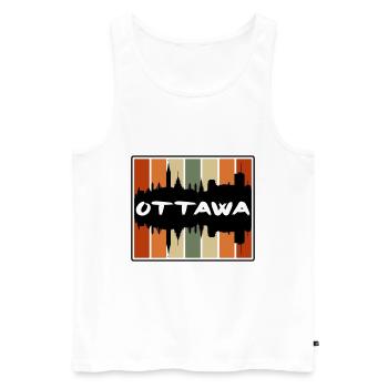 Ottawa Canada Skyline Silhouette Travel Souvenir - Men's Premium Organic Tank Top - white - Front - AI Model Male 178 light (178cm)