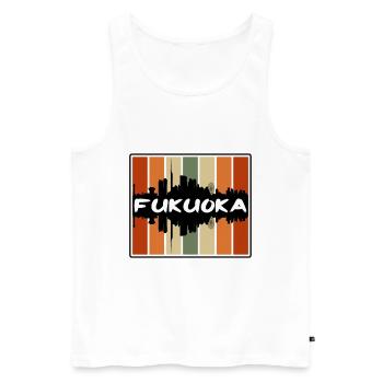 Fukuoka Japan Skyline Silhouette Reisesouvenir - Männer Premium Bio Tank Top - Weiß - Vorne - AI Model Male 178 light (178cm)