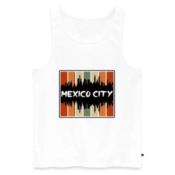 Mexico City Mexico Skyline Silhouette Travel Souve - Men's Premium Organic Tank Top - white - Front - Michal (187cm)