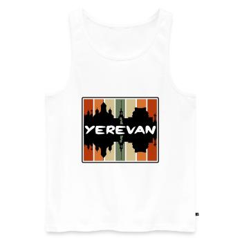 Erevan Arménie Skyline Silhouette Souvenir de voyage - Débardeur bio Premium Homme - blanc - Devant - Michal (187cm)