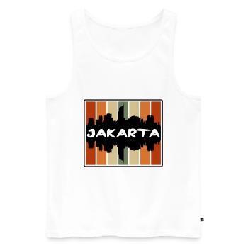 Jakarta Indonesien Skyline Silhouette Travel Souven - Männer Premium Bio Tank Top - Weiß - Vorne - Michal (187cm)