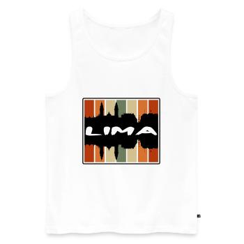 Lima Peru Skyline Silhouette Reise Souvenir - Männer Premium Bio Tank Top - Weiß - Vorne - AI Model Male 178 light (178cm)