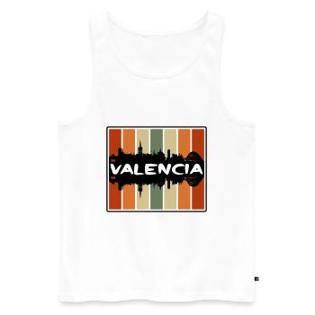 Valencia Venezuela Skyline Silhouette Travel Souve - Débardeur bio Premium Homme - blanc - Devant - Michal (187cm)