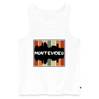 Montevideo Uruguay Skyline Silhouette Reisen Souve - Männer Premium Bio Tank Top - Weiß - Vorne - AI Model Male 178 light (178cm)