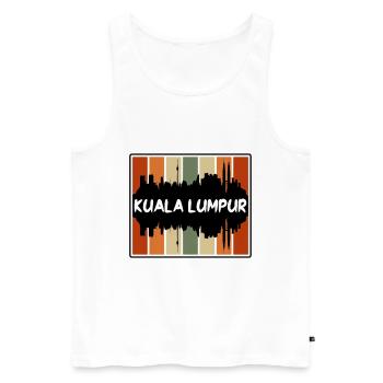 Kuala Lumpur Malaysia Skyline Silhouette Reisen So - Männer Premium Bio Tank Top - Weiß - Vorne - AI Model Male 178 light (178cm)