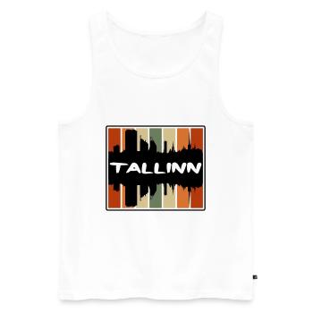 Tallinn Estland Skyline Silhouette Reise Souvenir - Männer Premium Bio Tank Top - Weiß - Vorne - AI Model Male 178 light (178cm)