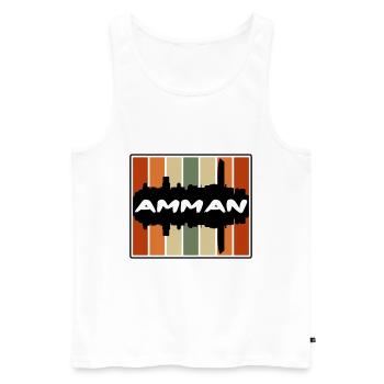 Amman Jordan Skyline Silhouette Reise Souvenir - Männer Premium Bio Tank Top - Weiß - Vorne - AI Model Male 178 light (178cm)