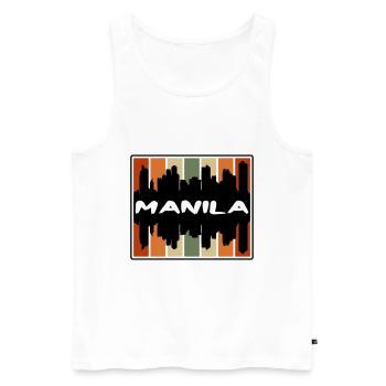 Manila Philippinen Skyline Silhouette Reisen Souve - Männer Premium Bio Tank Top - Weiß - Vorne - AI Model Male 178 light (178cm)