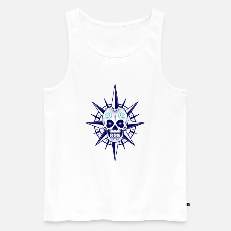Skull Compass - Men's Premium Organic Tank Top - white