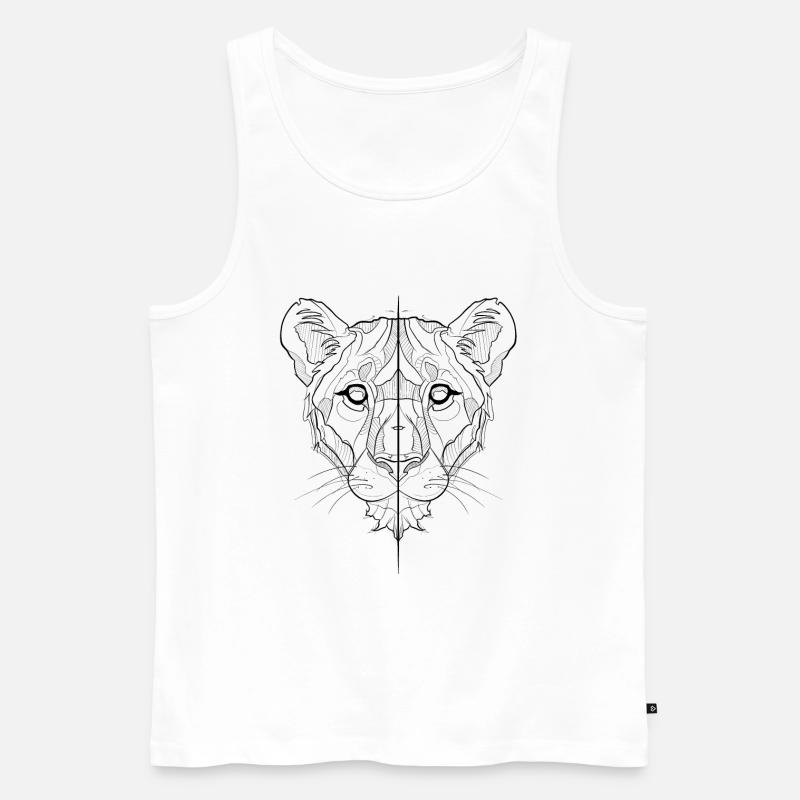 Löwenkopfskizze - Männer Premium Bio Tank Top - Weiß