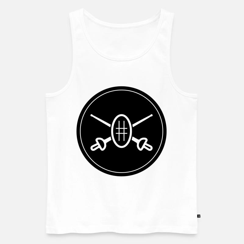Fechten Schwert Kreis - Männer Premium Bio Tank Top - Weiß