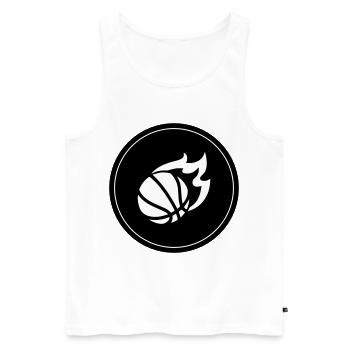 Basketball symbol Kreis - Männer Premium Bio Tank Top - Weiß - Vorne - Michal (187cm)