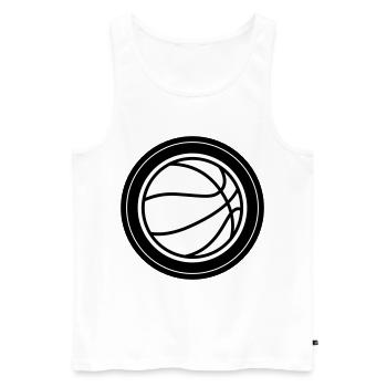 Cercle de basketball - Débardeur bio Premium Homme - blanc - Devant - Michal (187cm)