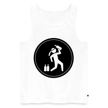 Drunk Party Drinking Circle - Men's Premium Organic Tank Top - white - Front - Michal (187cm)