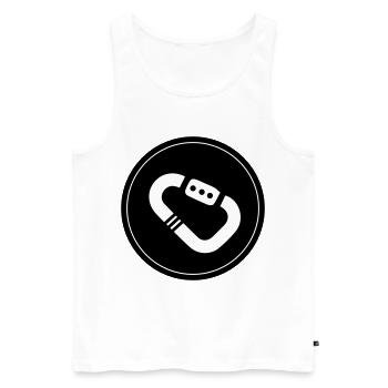 Climbing equipment carabiner circle - Men's Premium Organic Tank Top - white - Front - AI Model Male 178 light (178cm)
