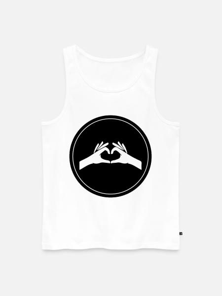 Hands Heart Circle - Men's Premium Organic Tank Top - white