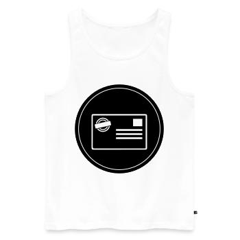 Stamp icon circle - Men's Premium Organic Tank Top - white - Front - AI Model Male 178 light (178cm)
