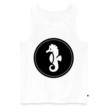 Seahorse animal circle - Men's Premium Organic Tank Top - white - Front - Michal (187cm)