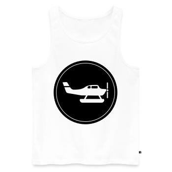 Cercle de symboles d’avion - Débardeur bio Premium Homme - blanc - Devant - Michal (187cm)