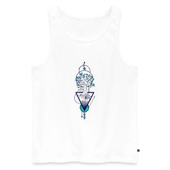 Colorful geometric tree of life - Men's Premium Organic Tank Top - white - Front - AI Model Male 178 light (178cm)