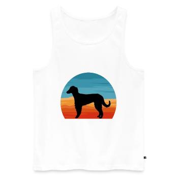 Taigan Dog Lover Silhouette Vintage Sunset - Men's Premium Organic Tank Top - white - Front - Michal (187cm)