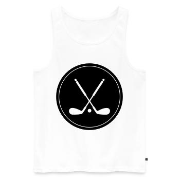 Golf symbol - Männer Premium Bio Tank Top - Weiß - Vorne - Michal (187cm)