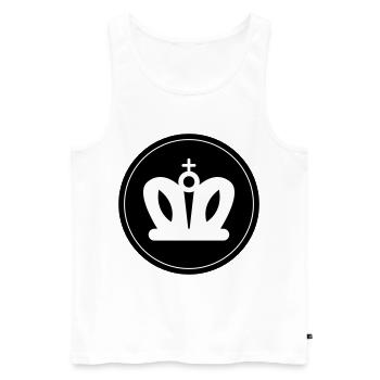Krone - Männer Premium Bio Tank Top - Weiß - Vorne - Michal (187cm)