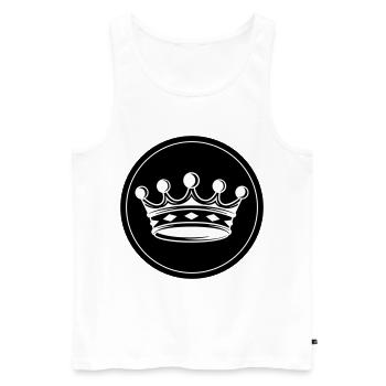 Krone Silhouette icon - Männer Premium Bio Tank Top - Weiß - Vorne - AI Model Male 178 light (178cm)