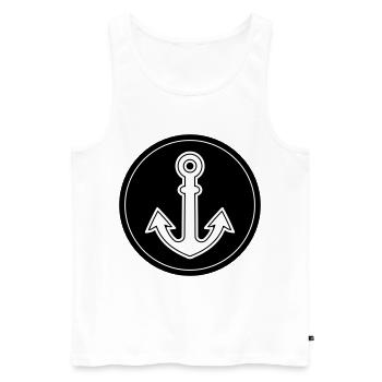Anker form - Männer Premium Bio Tank Top - Weiß - Vorne - AI Model Male 178 light (178cm)