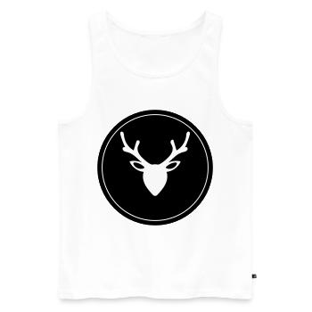 Deer deer icon - Men's Premium Organic Tank Top - white - Front - AI Model Male 178 light (178cm)