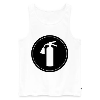 Icône extincteur - Débardeur bio Premium Homme - blanc - Devant - AI Model Male 178 light (178cm)