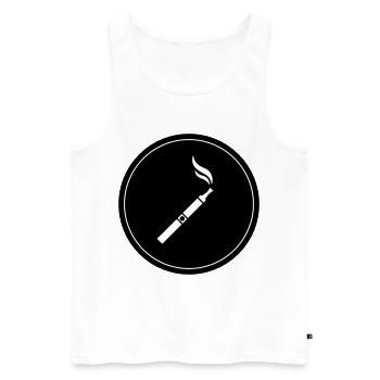 Silhouette de cigarette électronique - Débardeur bio Premium Homme - blanc - Devant - AI Model Male 178 light (178cm)