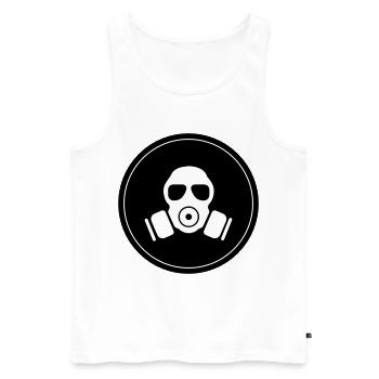 Gasmaske Symbol - Männer Premium Bio Tank Top - Weiß - Vorne - Michal (187cm)