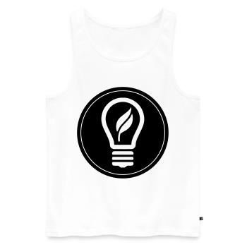 Glühbirne Symbol - Männer Premium Bio Tank Top - Weiß - Vorne - AI Model Male 178 light (178cm)