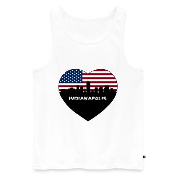 Indianapolis Indiana USA Flagge Skyline Reisen Souve - Männer Premium Bio Tank Top - Weiß - Vorne - Michal (187cm)