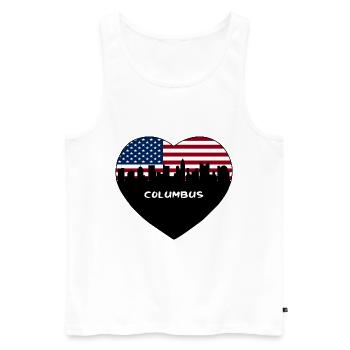 Columbus Ohio USA Flag Skyline Souvenir de voyage - Débardeur bio Premium Homme - blanc - Devant - Michal (187cm)