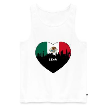 Leon Mexiko Flagge Skyline Reise Souvenir - Männer Premium Bio Tank Top - Weiß - Vorne - Michal (187cm)