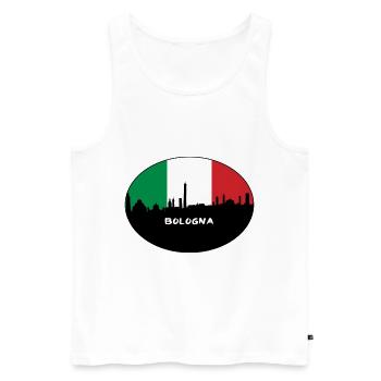 Bologne Italie Flag Skyline Souvenir de voyage - Débardeur bio Premium Homme - blanc - Devant - Michal (187cm)