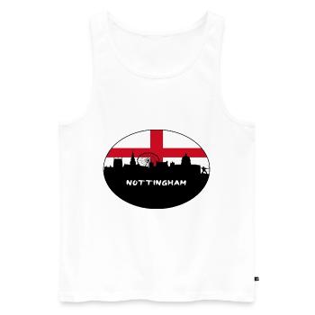 Nottingham Angleterre Flag Skyline Souvenir de voyage - Débardeur bio Premium Homme - blanc - Devant - AI Model Male 178 light (178cm)