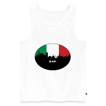 Bari Italie Flag Skyline Souvenir de voyage - Débardeur bio Premium Homme - blanc - Devant - Michal (187cm)