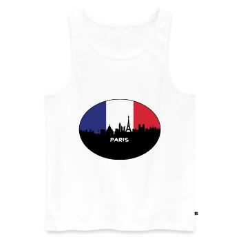 Paris France Flag Skyline Travel Souvenir - Men's Premium Organic Tank Top - white - Front - Michal (187cm)