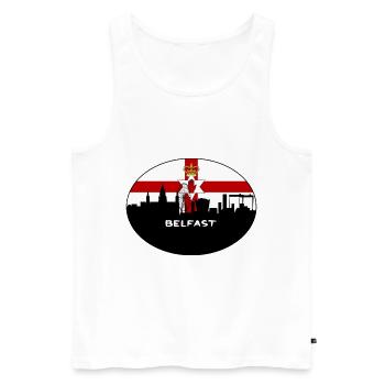 Belfast Nordirland Flagge Skyline Reisen Souve - Männer Premium Bio Tank Top - Weiß - Vorne - Michal (187cm)
