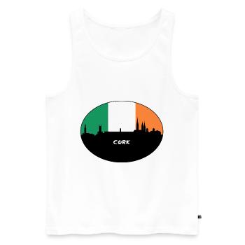 Cork Irlande Flag Skyline Souvenir de voyage - Débardeur bio Premium Homme - blanc - Devant - Michal (187cm)