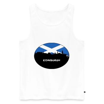 Edinburgh Schottland Flagge Skyline Reise Souvenir - Männer Premium Bio Tank Top - Weiß - Vorne - Michal (187cm)