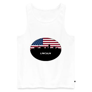 Lincoln Nebraska USA Flagge Skyline Reise Souvenir - Männer Premium Bio Tank Top - Weiß - Vorne - Michal (187cm)