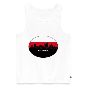 Poznan Poland Flag Skyline Silhouette Travel - Men's Premium Organic Tank Top - white - Front - Michal (187cm)