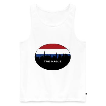 La Haye Pays-Bas Drapeau Skyline Silhouette Trav - Débardeur bio Premium Homme - blanc - Devant - Michal (187cm)