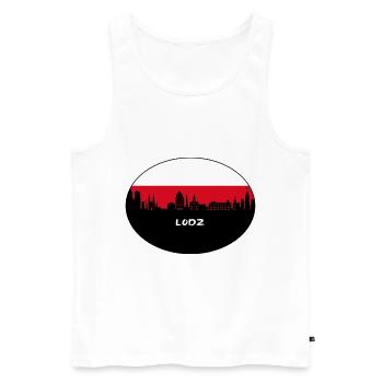 Lodz Pologne Flag Skyline Silhouette Voyage - Débardeur bio Premium Homme - blanc - Devant - Michal (187cm)